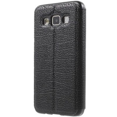 Samsung Galaxy A3 2015 (A300F) Smart Window atverčiamas juodas dėklas / Priedai.lt