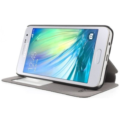 Samsung Galaxy A3 2015 (A300F) Smart Window atverčiamas juodas dėklas / Priedai.lt