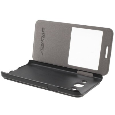 Samsung Galaxy A3 2015 (A300F) Smart Window atverčiamas juodas dėklas / Priedai.lt