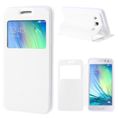 Samsung Galaxy A3 2015 (A300F) Smart Window atverčiamas baltas dėklas / Priedai.lt