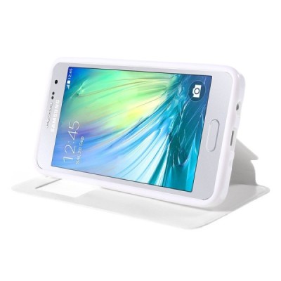 Samsung Galaxy A3 2015 (A300F) Smart Window atverčiamas baltas dėklas / Priedai.lt