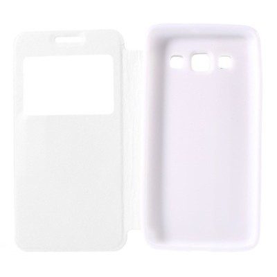 Samsung Galaxy A3 2015 (A300F) Smart Window atverčiamas baltas dėklas / Priedai.lt