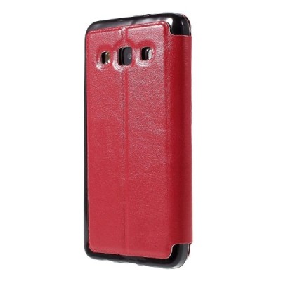 Samsung Galaxy A3 2015 (A300F) Smart Window atverčiamas raudonas dėklas / Priedai.lt