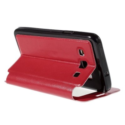 Samsung Galaxy A3 2015 (A300F) Smart Window atverčiamas raudonas dėklas / Priedai.lt