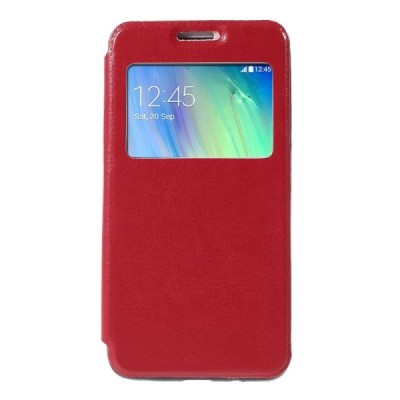 Samsung Galaxy A3 2015 (A300F) Smart Window atverčiamas raudonas dėklas / Priedai.lt