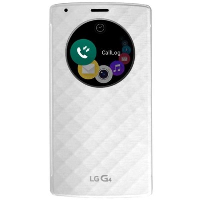 Oficialius LG G4 H815 Quick Circle Snap-On baltas atverčiamas dėklas / Priedai.lt