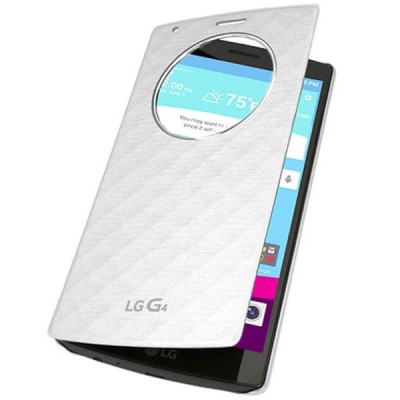 Oficialius LG G4 H815 Quick Circle Snap-On baltas atverčiamas dėklas / Priedai.lt