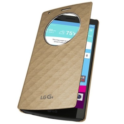 Oficialius LG G4 H815 Quick Circle Snap-On auksinis atverčiamas dėklas / Priedai.lt