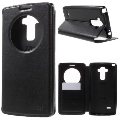 Roar Noble atverčiamas LG G4 Stylus H635 juodas odinis dėklas / Priedai.lt