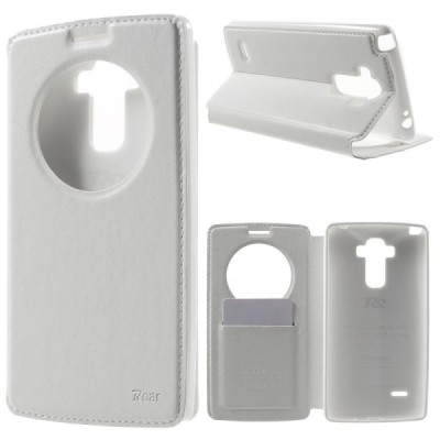 Roar Noble atverčiamas LG G4 Stylus H635 baltas odinis dėklas / Priedai.lt