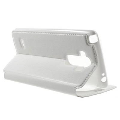 LG G4 Stylus (H635) Roar Noble ādas atvēramais balts maciņš / Vacins.lv