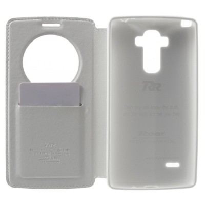 LG G4 Stylus (H635) Roar Noble ādas atvēramais balts maciņš / Vacins.lv