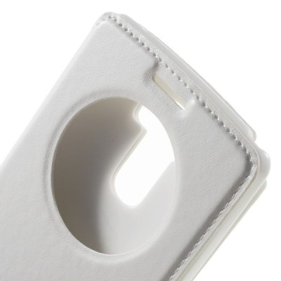 LG G4 Stylus (H635) Roar Noble ādas atvēramais balts maciņš / Vacins.lv