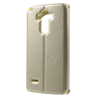 Roar Noble atverčiamas LG G4 Stylus H635 auksinis odinis dėklas / Priedai.lt