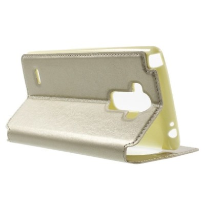 Roar Noble atverčiamas LG G4 Stylus H635 auksinis odinis dėklas / Priedai.lt