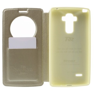 Roar Noble atverčiamas LG G4 Stylus H635 auksinis odinis dėklas / Priedai.lt