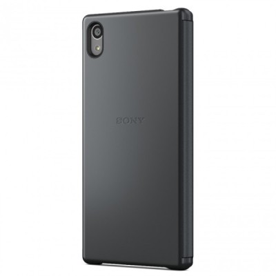 Oficiāls Sony Xperia Z5 Style Cover Window melns atvērams maciņš SCR42 / Vacins.lv