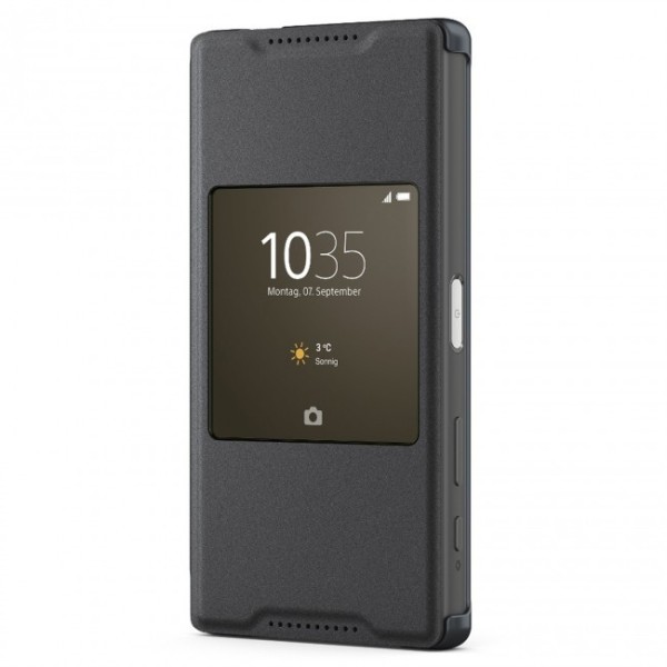 „Sony“ Style Cover Window atverčiamas dėklas - juodas (Xperia Z5 Compact)