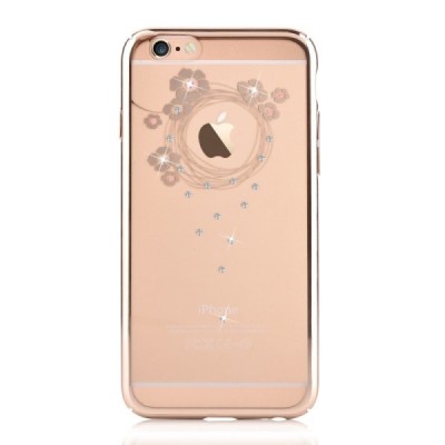 Apple iPhone 6S Plus elegants Devia Crystal Garland Swarovski dzidrs (caurspīdīgs) zelta plastmasas apvalks ar kristāliem / Vaci