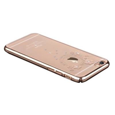 Apple iPhone 6S Plus elegants Devia Crystal Garland Swarovski dzidrs (caurspīdīgs) zelta plastmasas apvalks ar kristāliem / Vaci