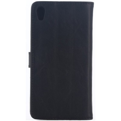 Sony Xperia Z5 Premium atvēramais ādas melns retro maciņš (maks) / Vacins.lv