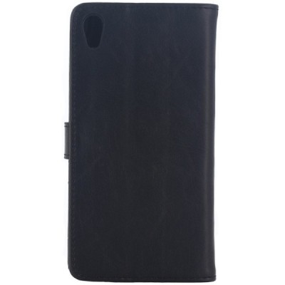 Sony Xperia Z5 atvēramais ādas melns retro maciņš (maks) / Vacins.lv