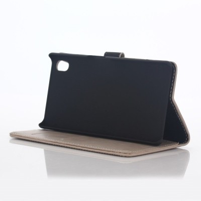 Sony Xperia Z5 atvēramais ādas smilšains retro maciņš (maks) / Vacins.lv