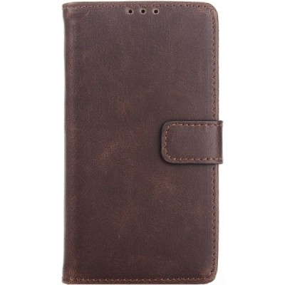 Sony Xperia Z5 Compact atvēramais ādas tumši brūns retro maciņš (maks) / Vacins.lv