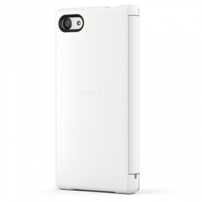 Oficiāls Sony Xperia Z5 Compact Style Cover Window balts atvērams maciņš SCR44 / Vacins.lv