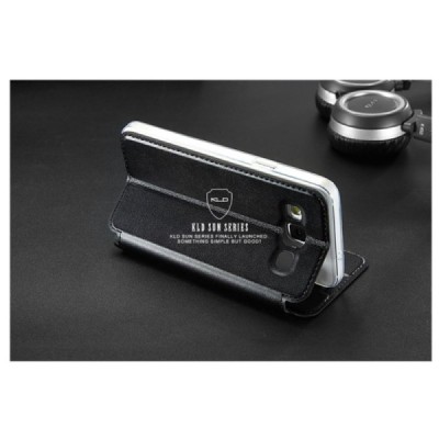 Samsung Galaxy A3 2015 (A300F) „Kalaideng“ Sun atverčiamas juodas dėklas - knygutė / Priedai.lt