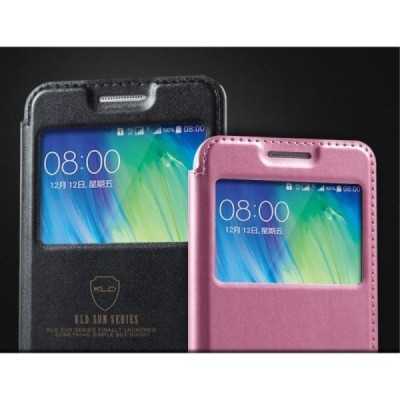 Samsung Galaxy A3 2015 (A300F) „Kalaideng“ Sun atverčiamas juodas dėklas - knygutė / Priedai.lt