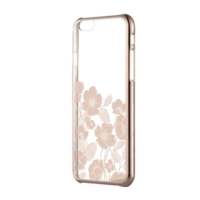 Apple iPhone 6s Plus Devia Crystal Rococo Swarovski plastikinis skaidrus permatomas auksinis dėklas su kristalais / Priedai.lt