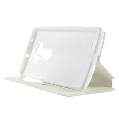 Roar Noble atverčiamas LG G Flex 2 H955 baltas odinis dėklas - knygutė / Priedai.lt