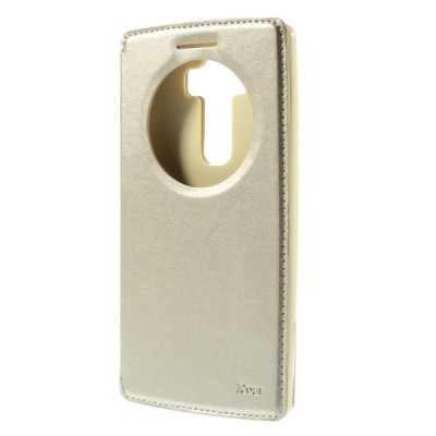 Roar Noble atverčiamas LG G Flex 2 H955 auksinis odinis dėklas - knygutė / Priedai.lt