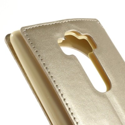 Roar Noble atverčiamas LG G Flex 2 H955 auksinis odinis dėklas - knygutė / Priedai.lt