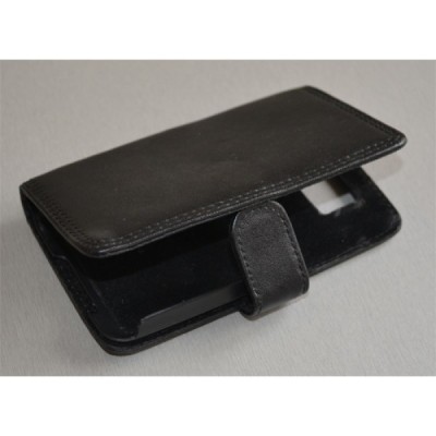 HTC HD2 juodas odinis dėklas / Priedai.lt