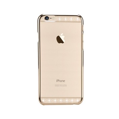 Apple iPhone 6S Plus elegants X-Fitted Crystal Lace Swarovski dzidrs (caurspīdīgs) zelta plastmasas apvalks ar kristāliem / Vaci