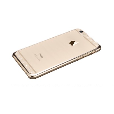 Apple iPhone 6S Plus elegants X-Fitted Crystal Lace Swarovski dzidrs (caurspīdīgs) zelta plastmasas apvalks ar kristāliem / Vaci