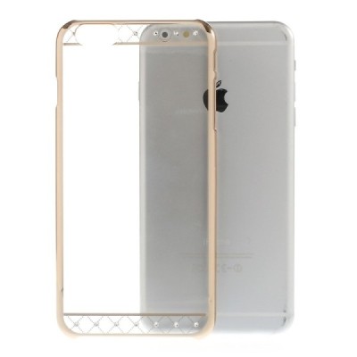 Apple iPhone 6S Plus elegants X-Fitted Crystal Lace Swarovski dzidrs (caurspīdīgs) zelta plastmasas apvalks ar kristāliem / Vaci