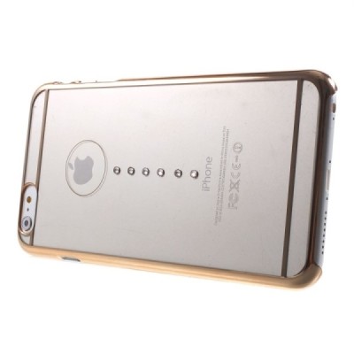 Apple iPhone 6s Plus X-Fitted Crystal Waterdrop Swarovski plastikinis skaidrus permatomas auksinis dėklas su kristalais / Prieda