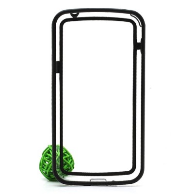 LG Nexus 4 E960 dzidrs, caurspīdīgs rāmis (sānu apmale, bamperis) - melns / Vacins.lv