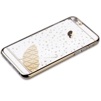 Apple iPhone 6S elegants Devia Fun dzidrs (caurspīdīgs) zelta plastmasas apvalks / Vacins.lv