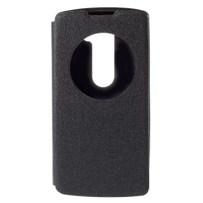 LG Leon 4G LTE (H340, H320) View Window atvēramais melns maciņš / Vacins.lv