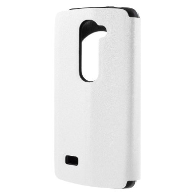 LG Leon 4G LTE (H340, H320) View Window atvēramais balts maciņš / Vacins.lv