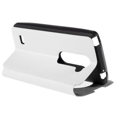 LG Leon 4G LTE (H340, H320) View Window atvēramais balts maciņš / Vacins.lv