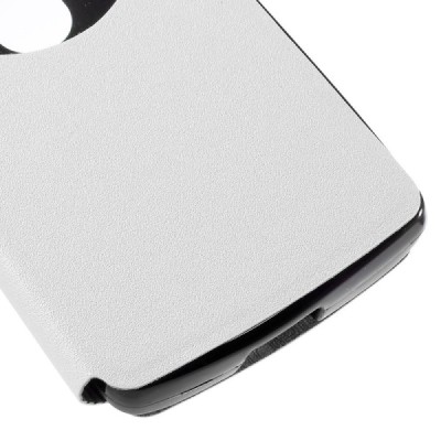 LG Leon 4G LTE (H340, H320) View Window atvēramais balts maciņš / Vacins.lv