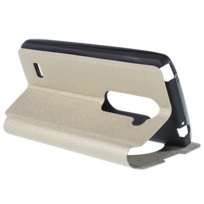 LG Leon 4G LTE (H340, H320) View Window atvēramais zelta maciņš / Vacins.lv