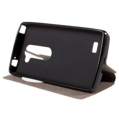 LG Leon 4G LTE (H340, H320) View Window atvēramais zelta maciņš / Vacins.lv