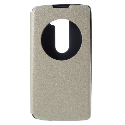 LG Leon 4G LTE (H340, H320) View Window atvēramais zelta maciņš / Vacins.lv