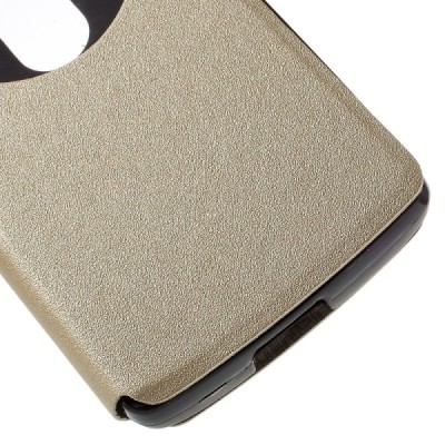 LG Leon 4G LTE (H340, H320) View Window atvēramais zelta maciņš / Vacins.lv